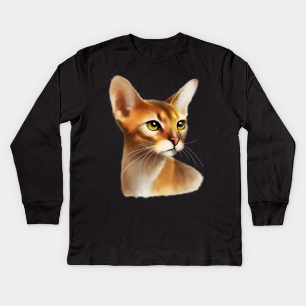 Abyssinian cat, Cat Lover Kids Long Sleeve T-Shirt by logiamerch