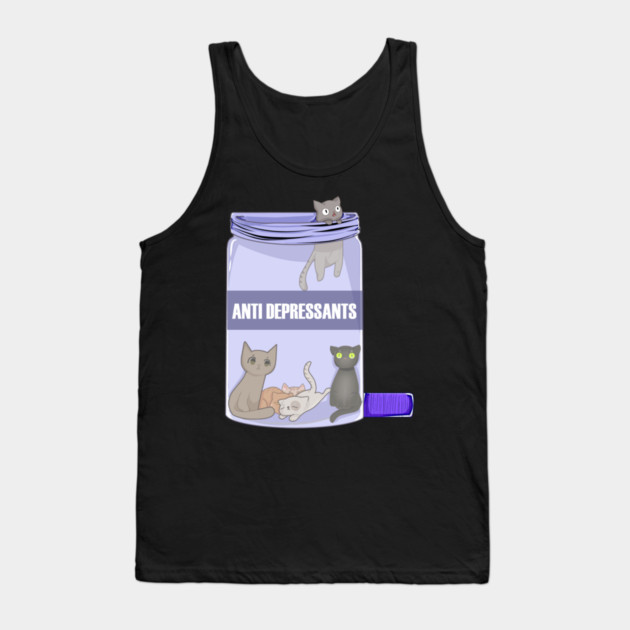 Funny Cat Lover Anti Depressants, Love Kittens Tank Top by logiamerch