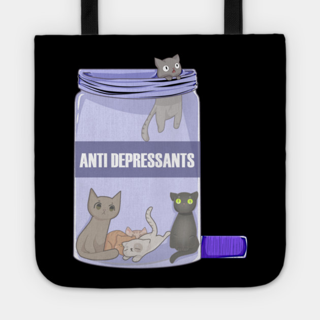 Funny Cat Lover Anti Depressants, Love Kittens Tote by logiamerch