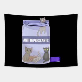 Funny Cat Lover Anti Depressants, Love Kittens Tapestry