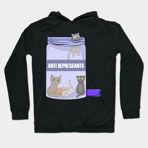 Funny Cat Lover Anti Depressants, Love Kittens Hoodie by logiamerch