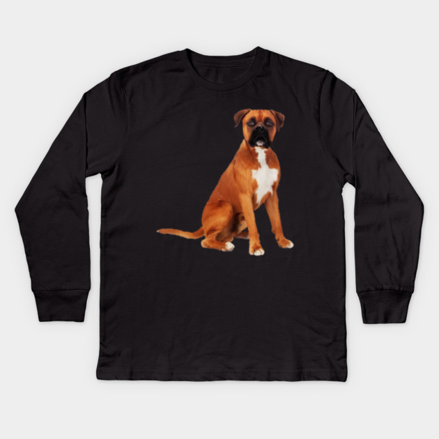 Boxer Dog, Brown Boxer Dog Lover Kids Long Sleeve T-Shirt by logiamerch