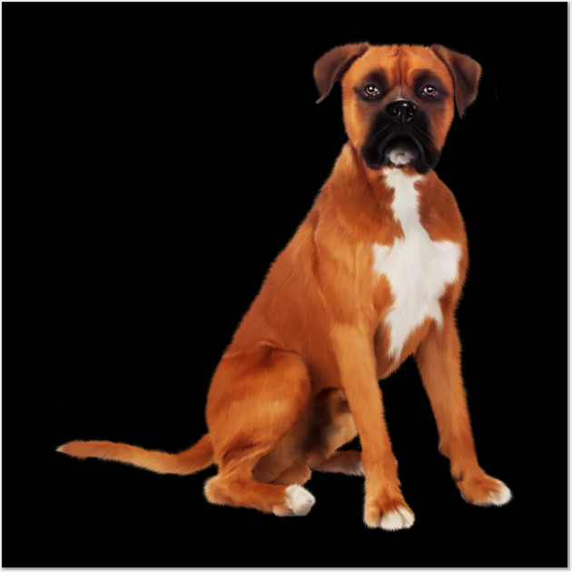 Boxer Dog, Brown Boxer Dog Lover Wall Art by logiamerch