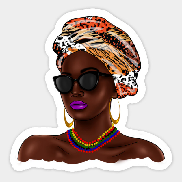African Melanin Woman, African Pattern, Black Beauty Magnet by logiamerch