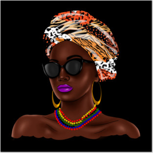 African Melanin Woman, African Pattern, Black Beauty Posters and Art