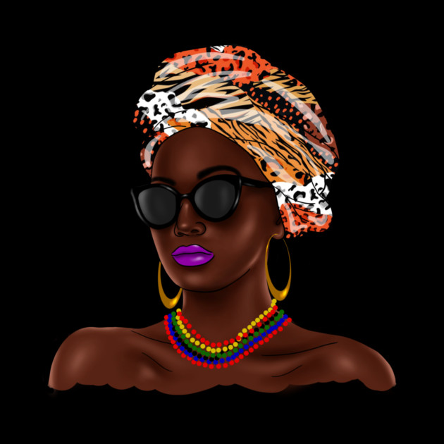 African Melanin Woman, African Pattern, Black Beauty by logiamerch