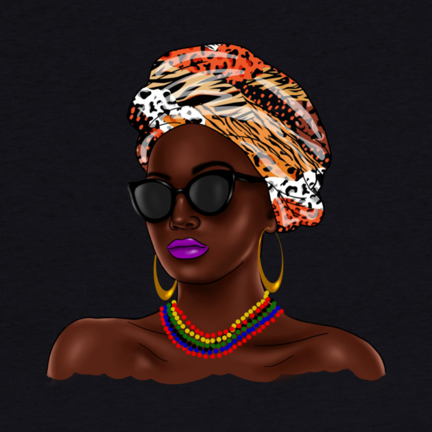 African Melanin Woman, African Pattern, Black Beauty by logiamerch