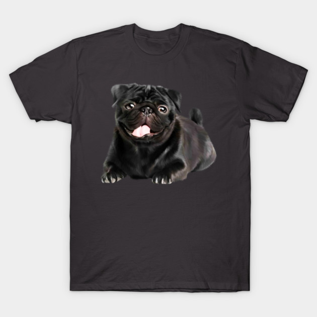 Black Pug Dog, Love Pug Dogs T-Shirt by logiamerch