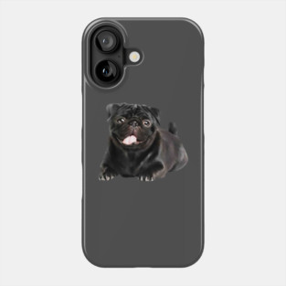 Black Pug Dog, Love Pug Dogs Phone Case