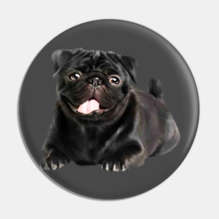Black Pug Dog, Love Pug Dogs Pin