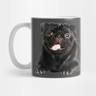 Black Pug Dog, Love Pug Dogs Mug