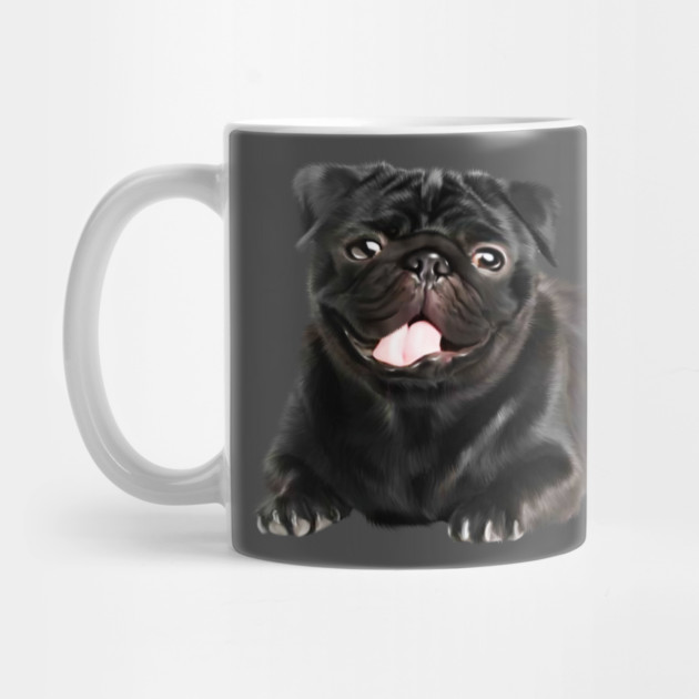 Black Pug Dog, Love Pug Dogs by logiamerch