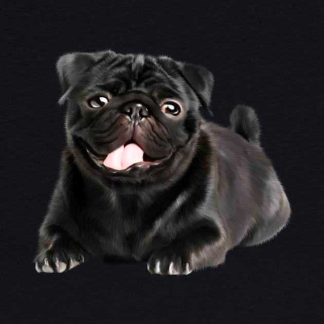 Black Pug Dog, Love Pug Dogs by logiamerch