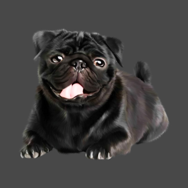 Black Pug Dog, Love Pug Dogs by logiamerch