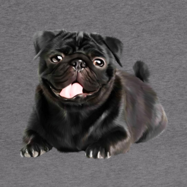 Black Pug Dog, Love Pug Dogs by logiamerch