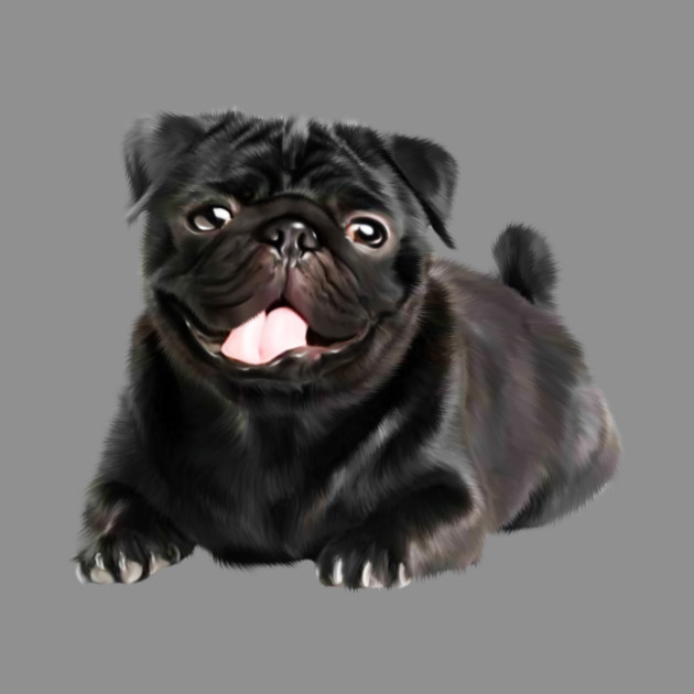 Black Pug Dog, Love Pug Dogs by logiamerch