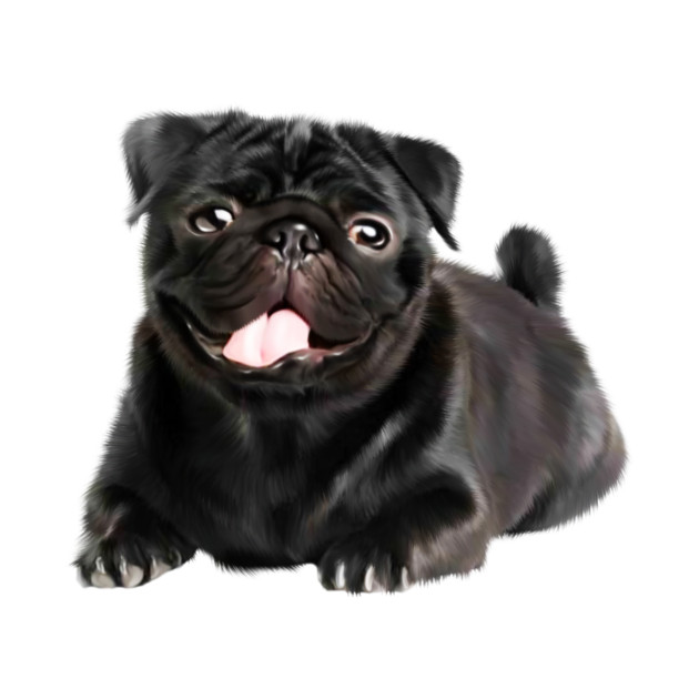 Black Pug Dog, Love Pug Dogs by logiamerch