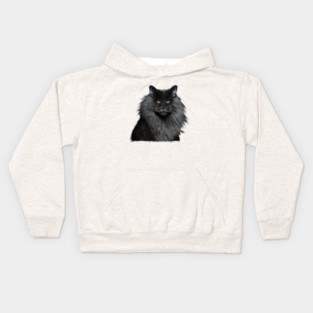 Black Main Coon Cat, Love Main Coon Cats Kids Hoodie