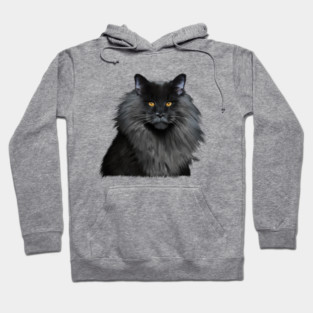 Black Main Coon Cat, Love Main Coon Cats Hoodie