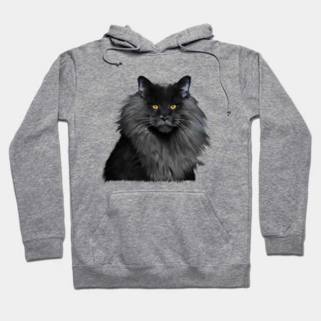 Black Main Coon Cat, Love Main Coon Cats Hoodie by logiamerch