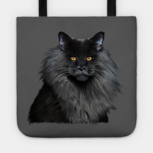 Black Main Coon Cat, Love Main Coon Cats Tote by logiamerch