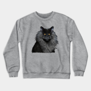 Black Main Coon Cat, Love Main Coon Cats Crewneck Sweatshirt