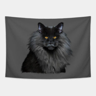 Black Main Coon Cat, Love Main Coon Cats Tapestry