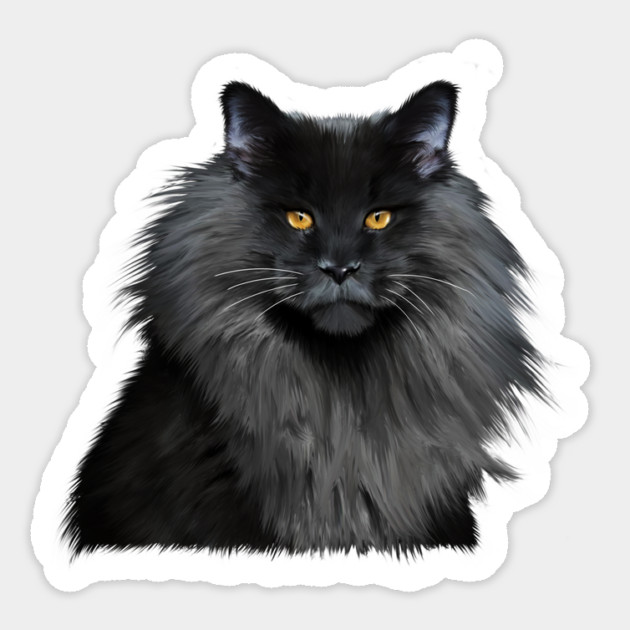 Black Main Coon Cat, Love Main Coon Cats Sticker by logiamerch