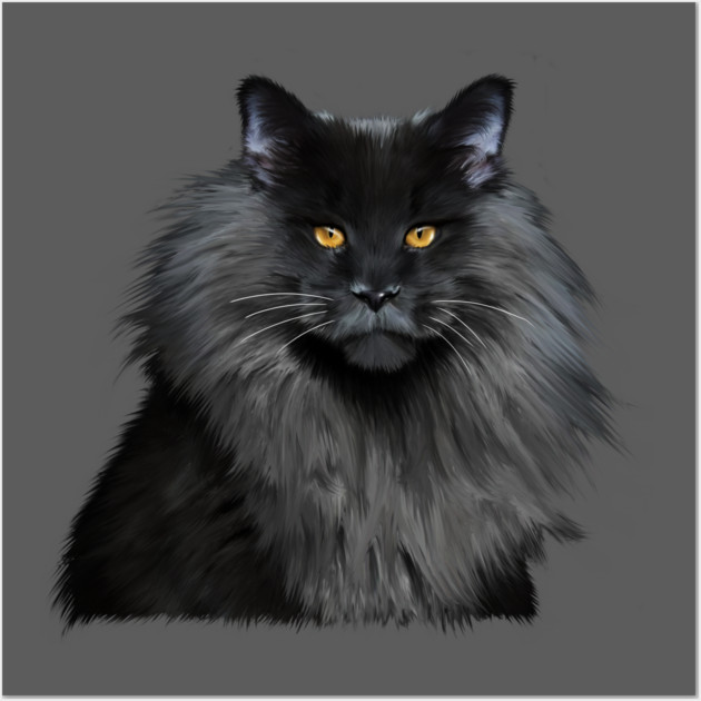 Black Main Coon Cat, Love Main Coon Cats Wall Art by logiamerch