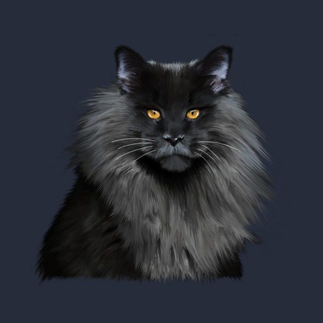 Black Main Coon Cat, Love Main Coon Cats by logiamerch