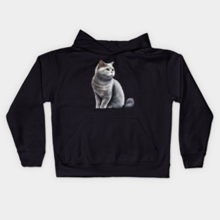 British Shorthair Cat, Love British Shorthair Cats Kids Hoodie