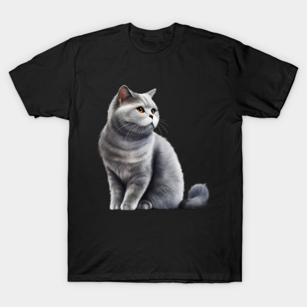 British Shorthair Cat, Love British Shorthair Cats T-Shirt by logiamerch