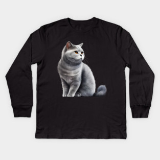 British Shorthair Cat, Love British Shorthair Cats Kids Long Sleeve T-Shirt