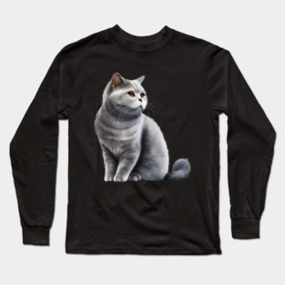 British Shorthair Cat, Love British Shorthair Cats Long Sleeve T-Shirt