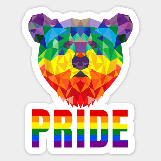 Faceted Rainbow Pride Bear Magnet by Luxinda