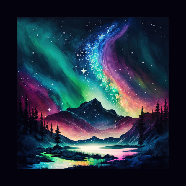 Northern Polar Lights Night Sky Aurora Borealis by The WYLD Tribe
