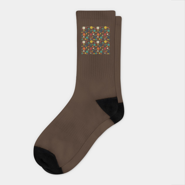 Retro Bold Colorful Circles Pattern Socks by The WYLD Tribe