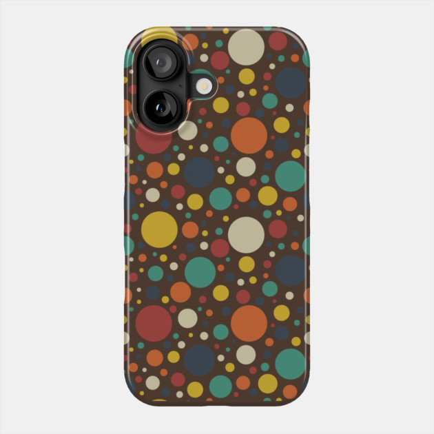 Retro Bold Colorful Circles Pattern Phone Case by The WYLD Tribe