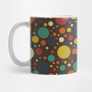 Retro Bold Colorful Circles Pattern Mug