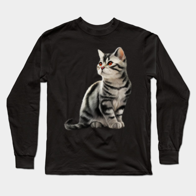 Cute Kitten, Cat Lover Long Sleeve T-Shirt by logiamerch