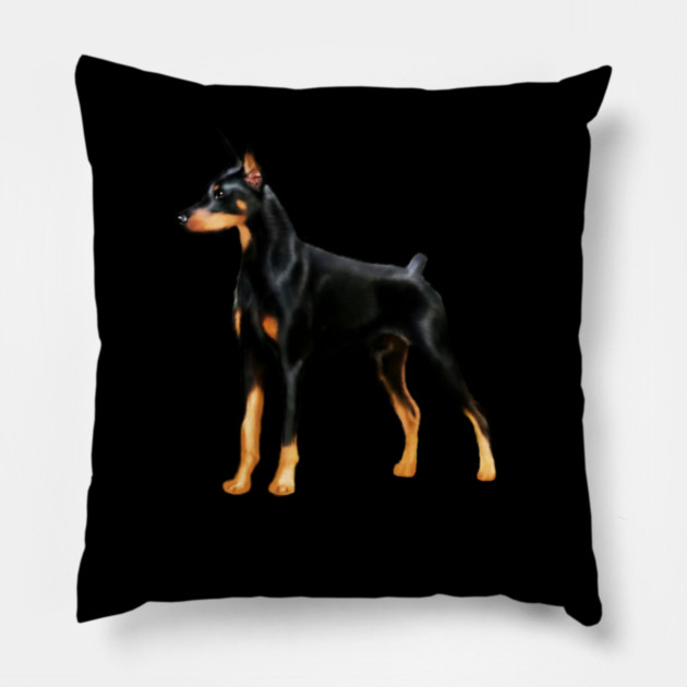 Doberman Dog, Love Doberman Dogs Pillow by logiamerch