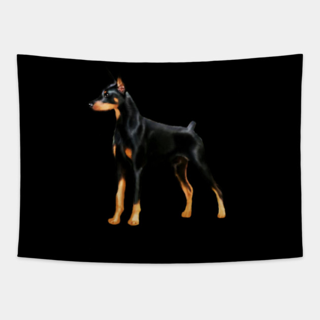 Doberman Dog, Love Doberman Dogs Tapestry by logiamerch