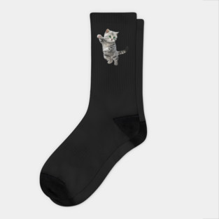 Cute Playful Kitten, Cat Lover Socks
