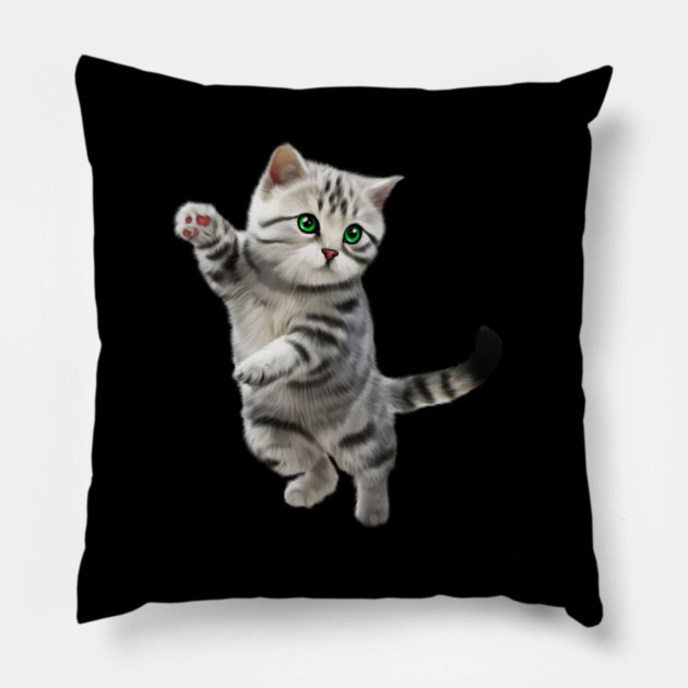 Cute Playful Kitten, Cat Lover Pillow by logiamerch