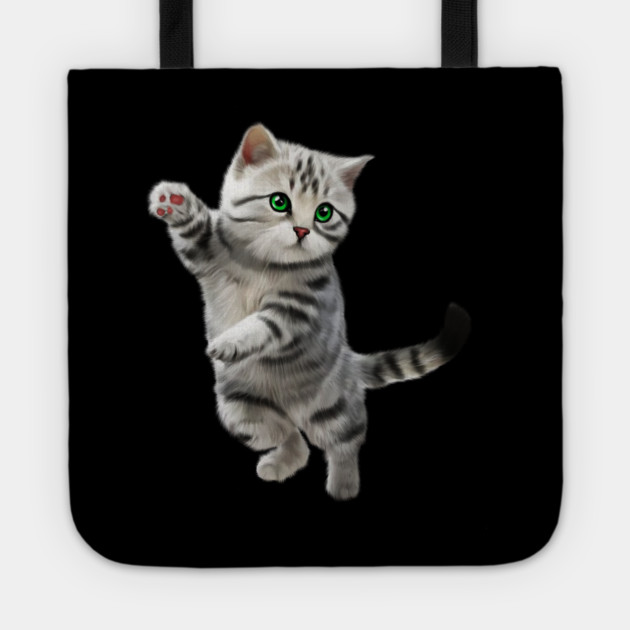 Cute Playful Kitten, Cat Lover Tote by logiamerch