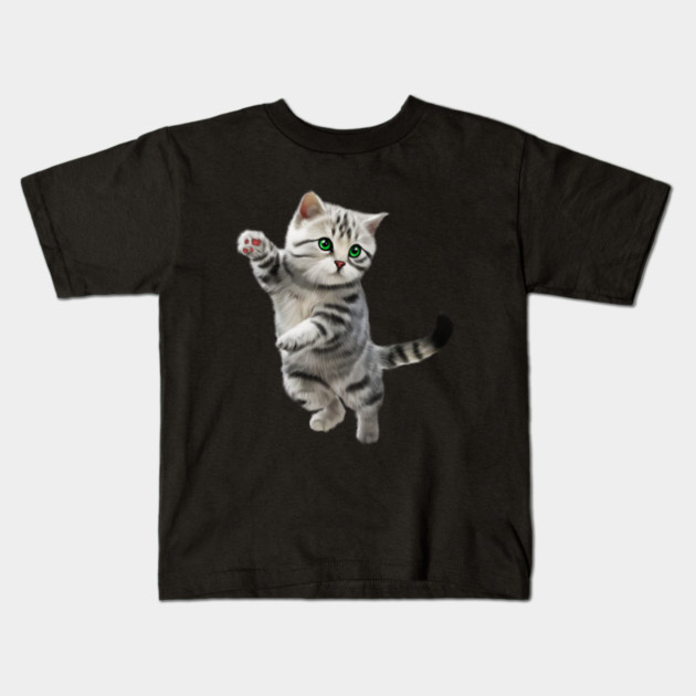 Cute Playful Kitten, Cat Lover Kids T-Shirt by logiamerch