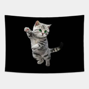 Cute Playful Kitten, Cat Lover Tapestry