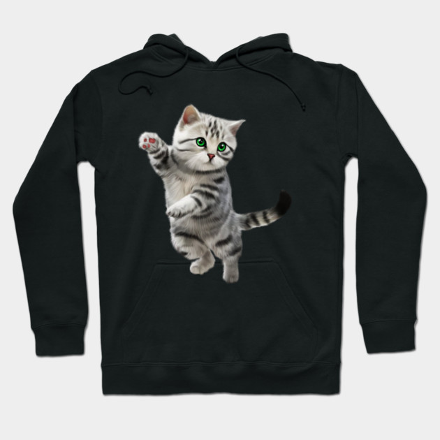 Cute Playful Kitten, Cat Lover Hoodie by logiamerch