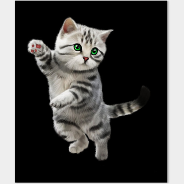 Cute Playful Kitten, Cat Lover Wall Art by logiamerch