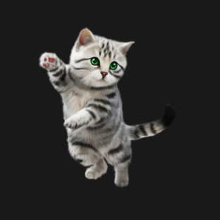 Cute Playful Kitten, Cat Lover T-Shirt